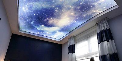 Звездное небо натяжной потолок в спальню на 11 квадратных метров