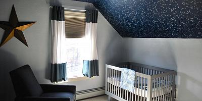 Натяжной потолок звездное небо в детскую комнату 8 кв.м